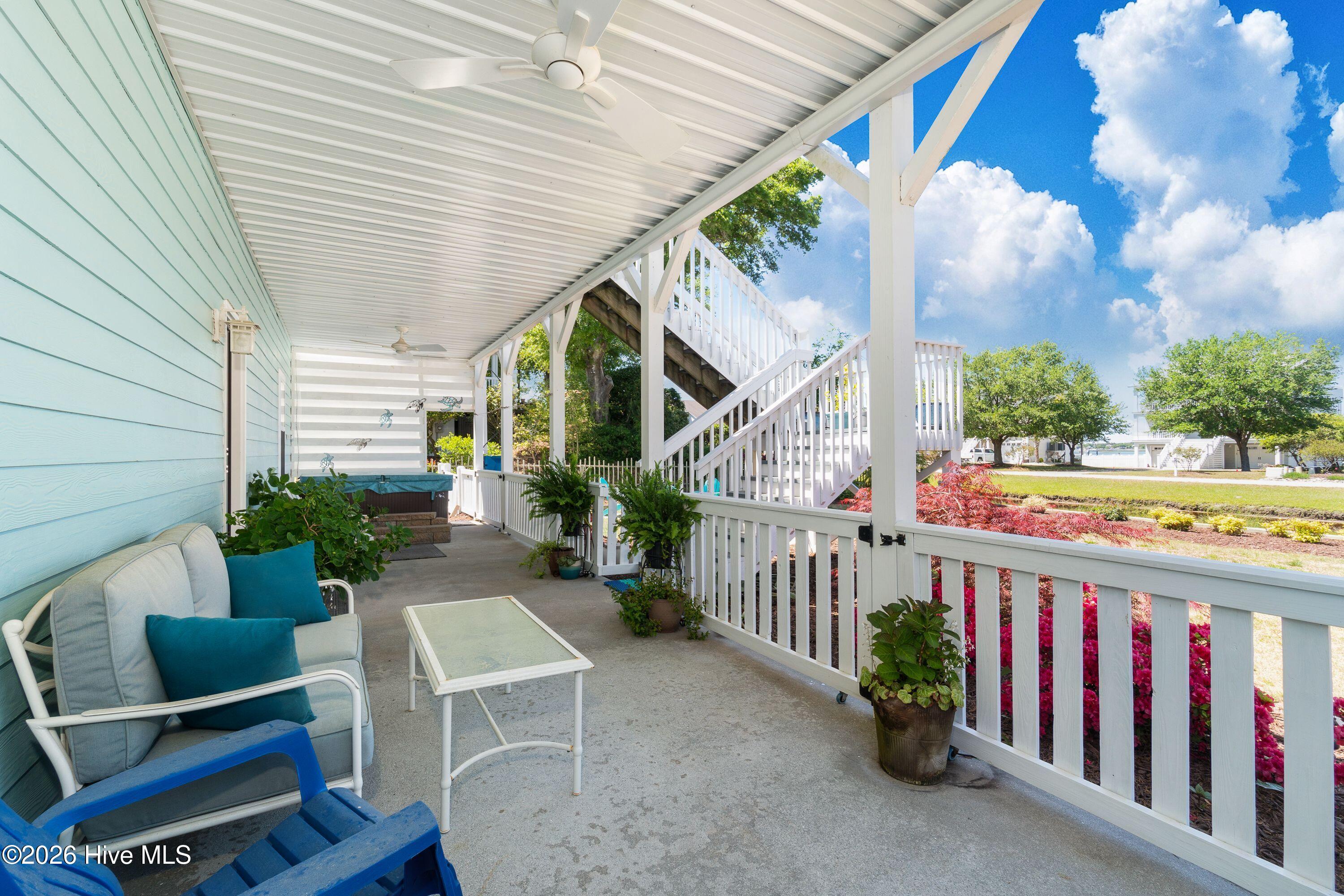 330 Cape Lookout Loop Emerald Isle, NC 28594 - Photo 15 of 80 Front lower deck with HOT TUB