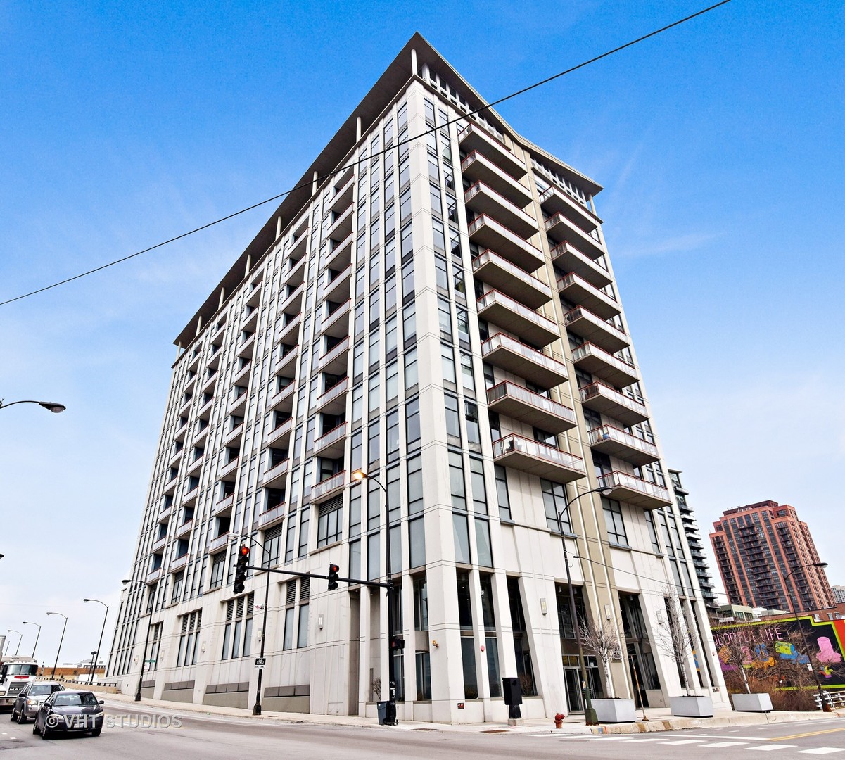 a view of a tall building