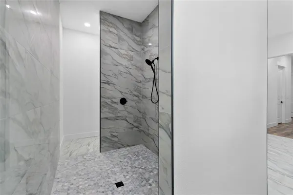 a bathroom with a shower