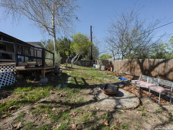 a view of backyard of house