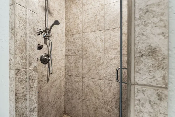 a bathroom with a shower