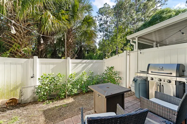 a view of a backyard with plants