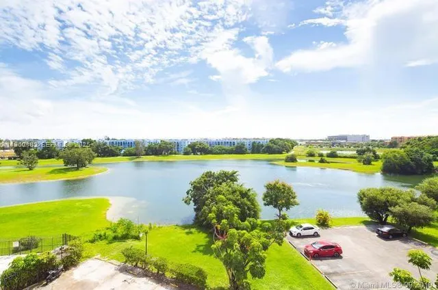 a view of an ocean and city