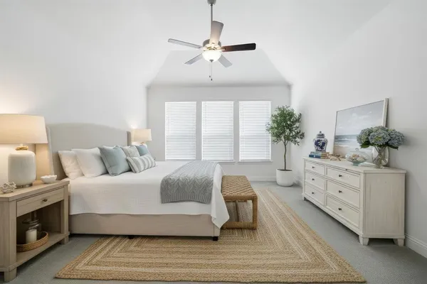 a bathroom with a sink vanity and mirror