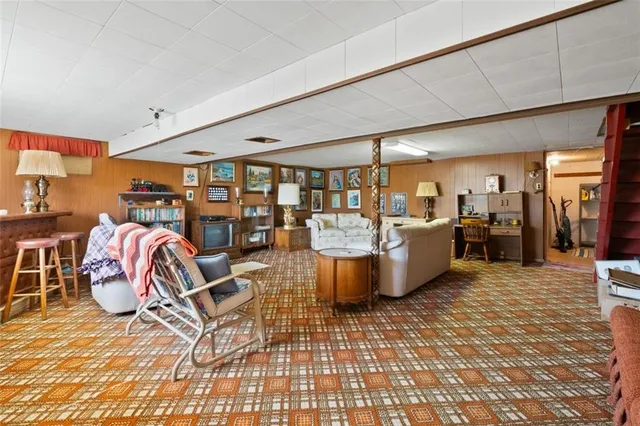 a living room filled with furniture