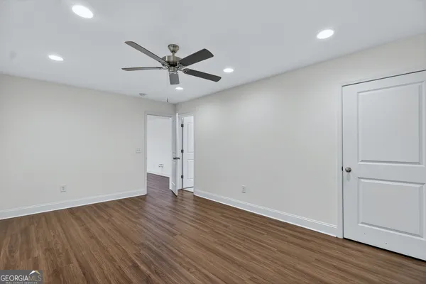 a backyard of a house with lots of green space