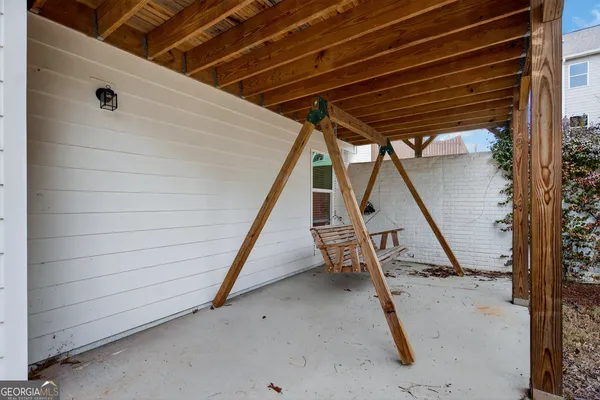 a backyard of a house