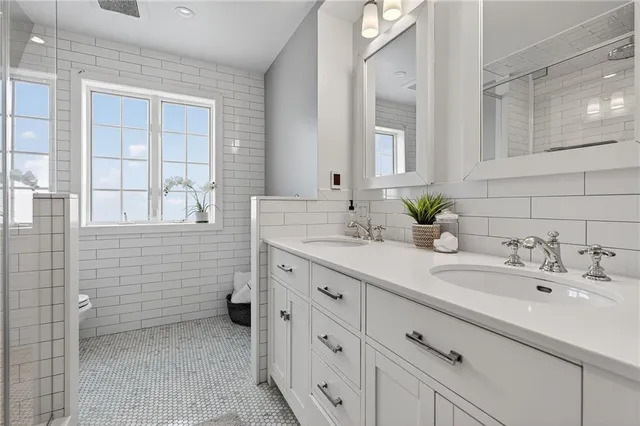 a bathroom with a sink and a toilet