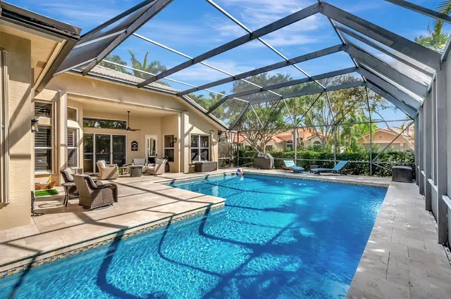 a view of a park with swings