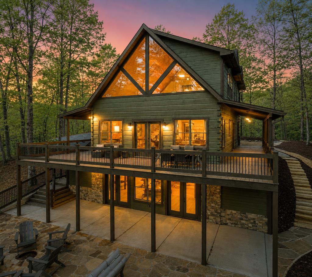 1312 Hicks Ford Road Ellijay, GA 30540 - Photo 8 of 95 Open wrap around deck space on main level with mou, Notice the creek view - pictures do not do justice to the view in person!