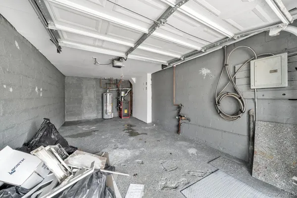 a view of a room with shelves
