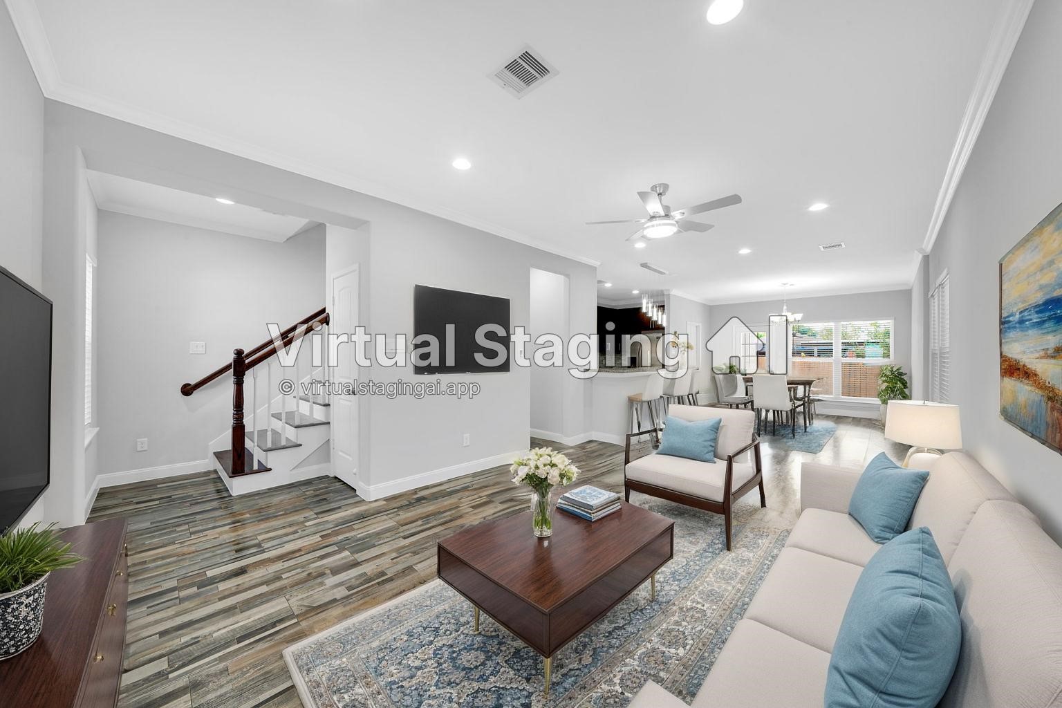 4732 Carmen Street, Unit A Houston, TX 77033 - Photo 3 of 26 a living room with furniture and wooden floor