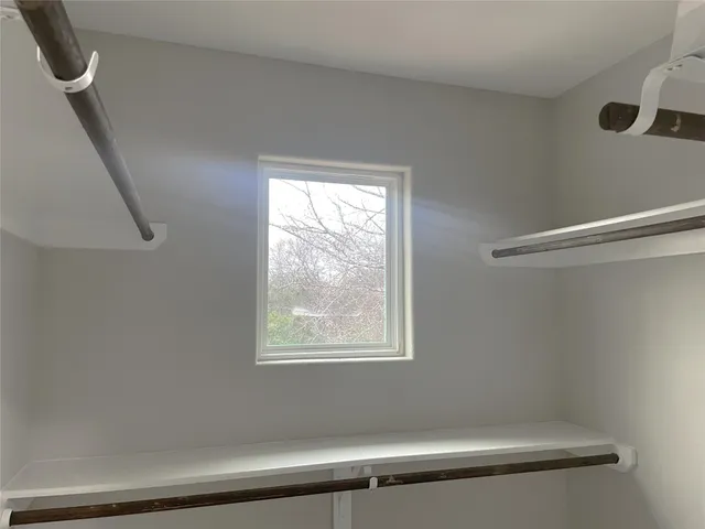 a view of a small space with window