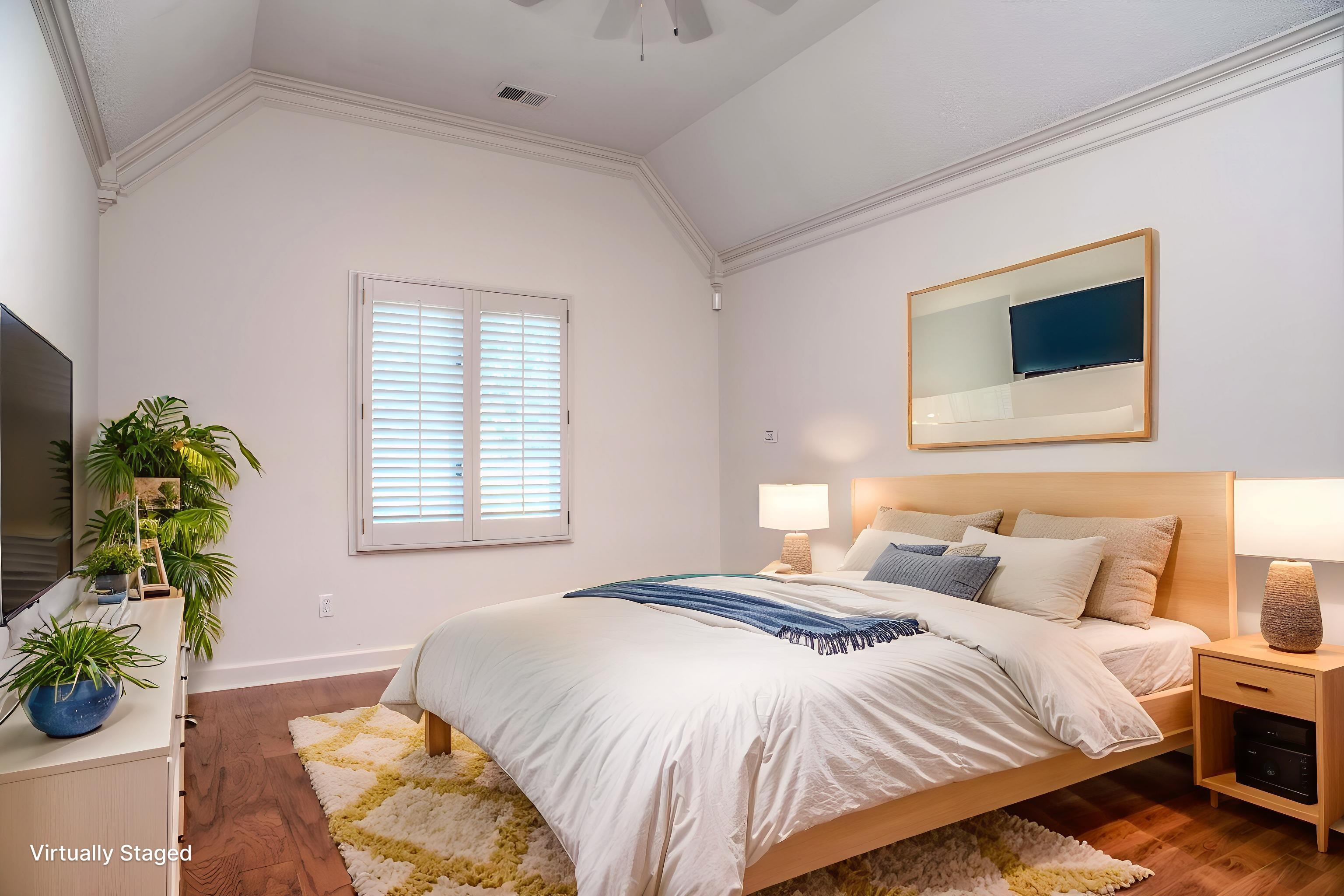 8225 Walnut Grove Road Memphis, TN 38018 - Photo 19 of 29 a bedroom with a bed potted plant and a window