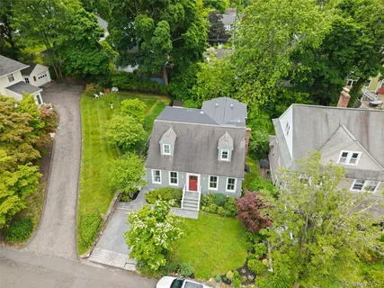 an aerial view of a house