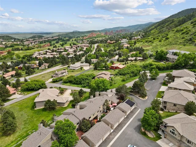 an aerial view of a city