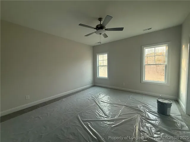 a window with yard in back