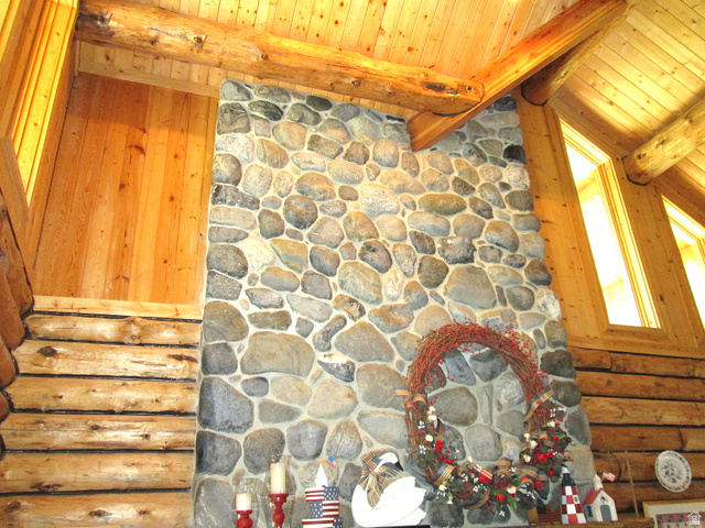 6210 Mountain View Road, Unit 133 Coalville, UT 84017 - Photo 20 of 87 View of the upper great room showing the top of the river rock fireplace and the clerestory windows.