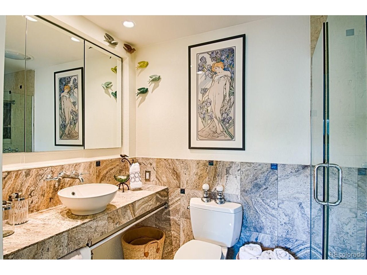 2948 Eagle Way Boulder, CO 80301 - Photo 20 of 29 a bathroom with a granite countertop sink and a mirror