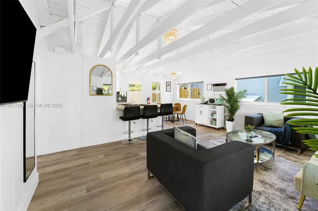 a living room with furniture