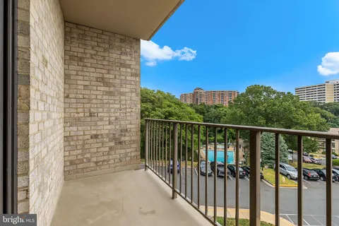 a view of balcony with mountain view