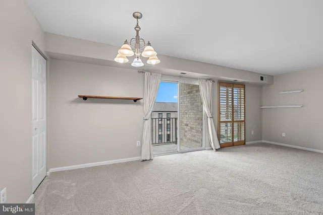 a view of a livingroom with a chandelier
