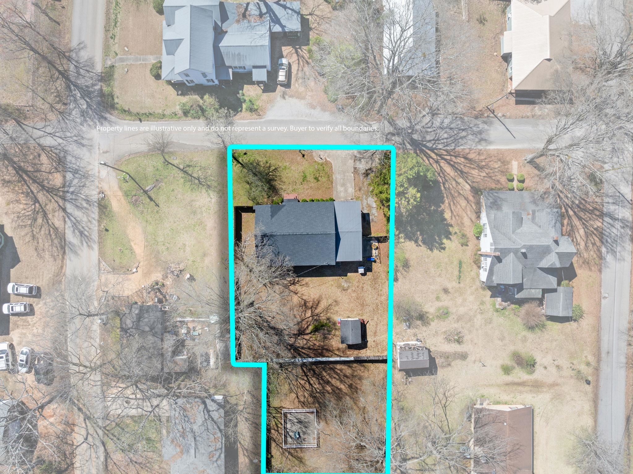 102 West 5th Street Iuka, MS 38852 - Photo 32 of 33 Aerial perspective of suburban area featuring property parcel outlined
