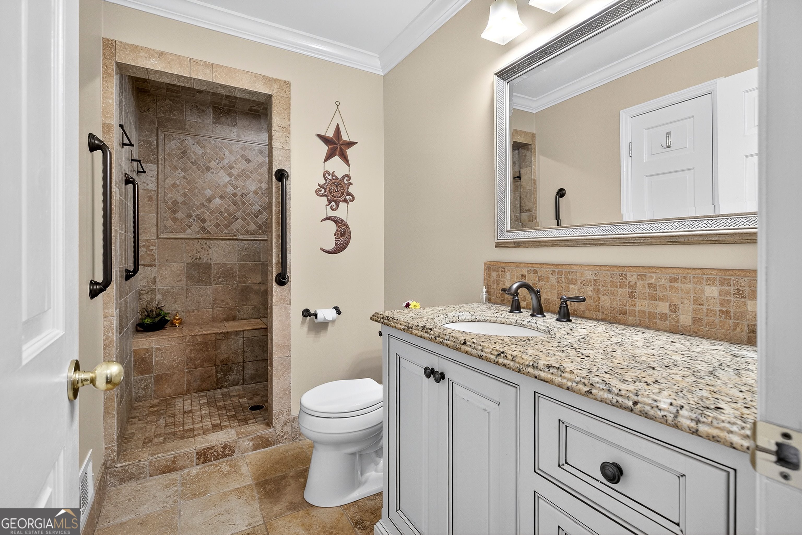466 Minter Drive Hampton, GA 30228 - Photo 13 of 81 a bathroom with a granite countertop sink a toilet and shower