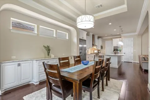 a view of a dining room and livingroom view