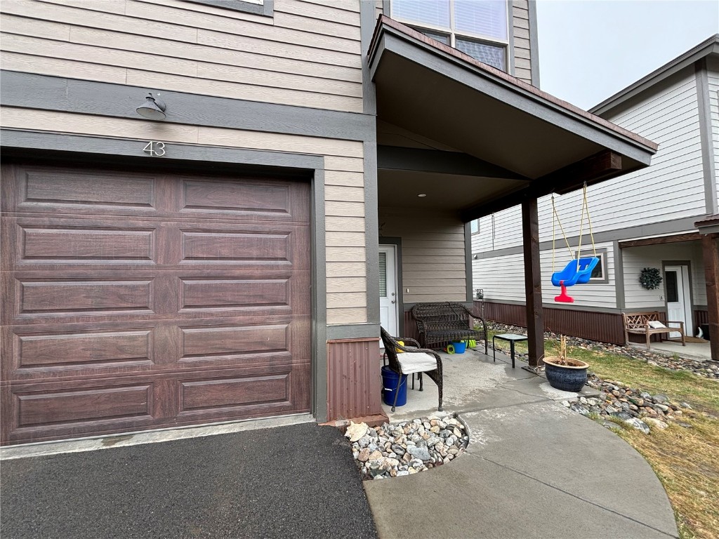 a view of outdoor seating space