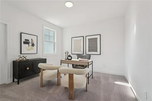 a view of a room with wooden walls