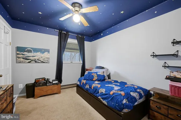 a view of a park with bench and trees