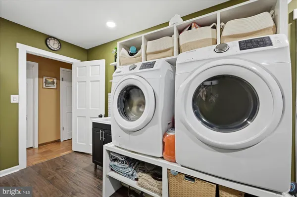 a view of lake with green space