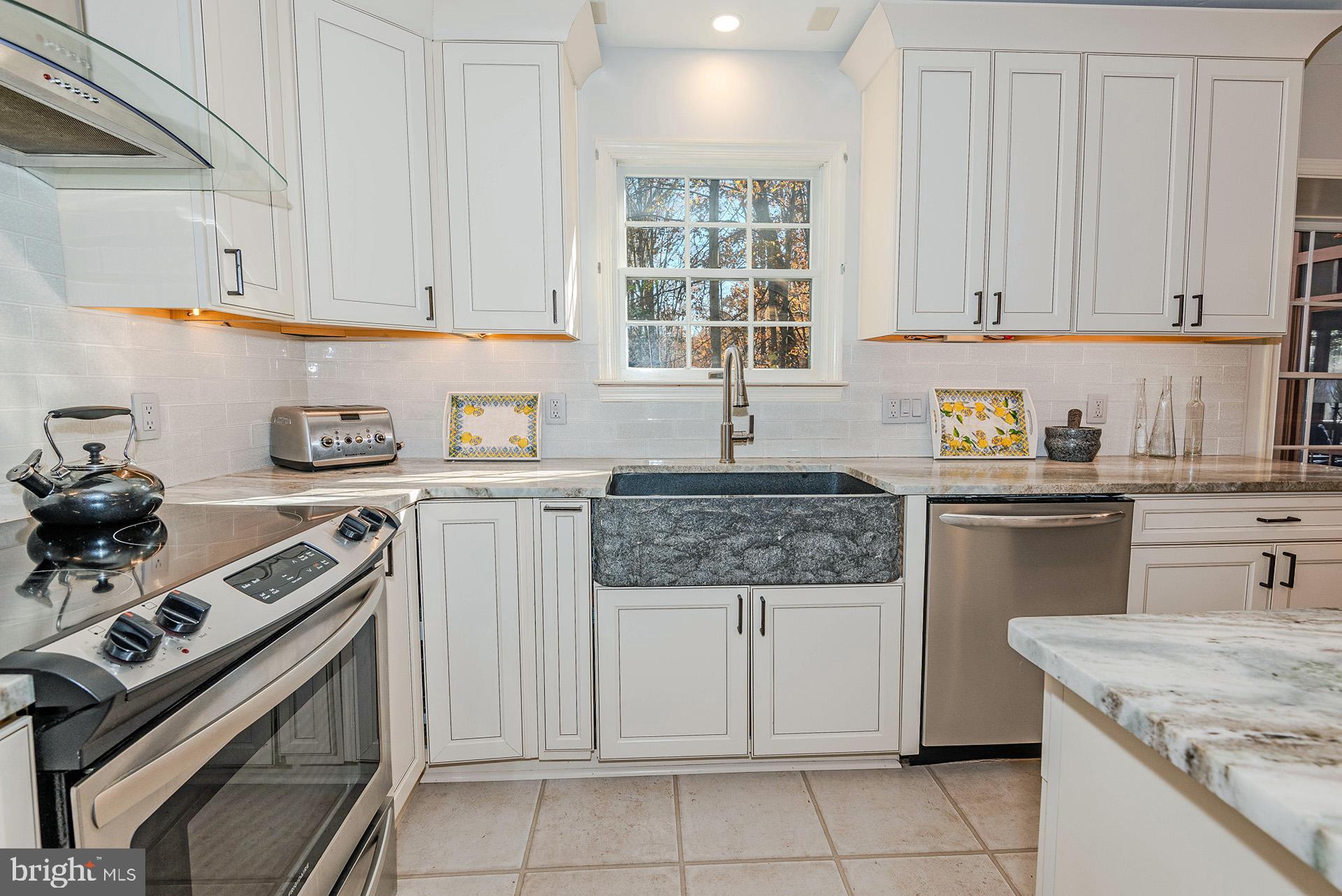621 Wood Lot Trail Road Annapolis, MD 21401 - Photo 13 of 44 a kitchen with stainless steel appliances granite countertop a sink stove top oven and cabinets