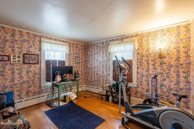 a room with musical instruments