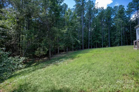 a view of green field with trees in the background