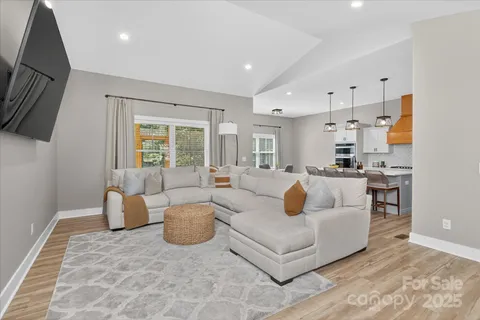 a living room with furniture and a couch