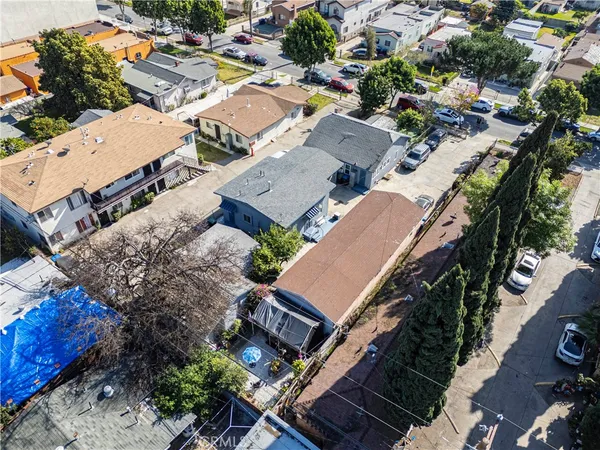 an aerial view of a city with lots of residential buildings