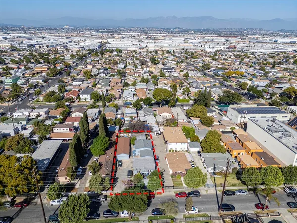 an aerial view of a city