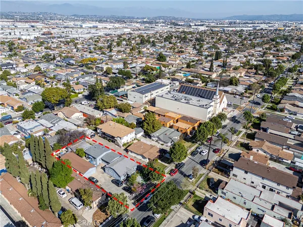 an aerial view of a city