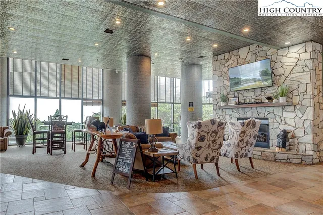 a view of outdoor space with seating area