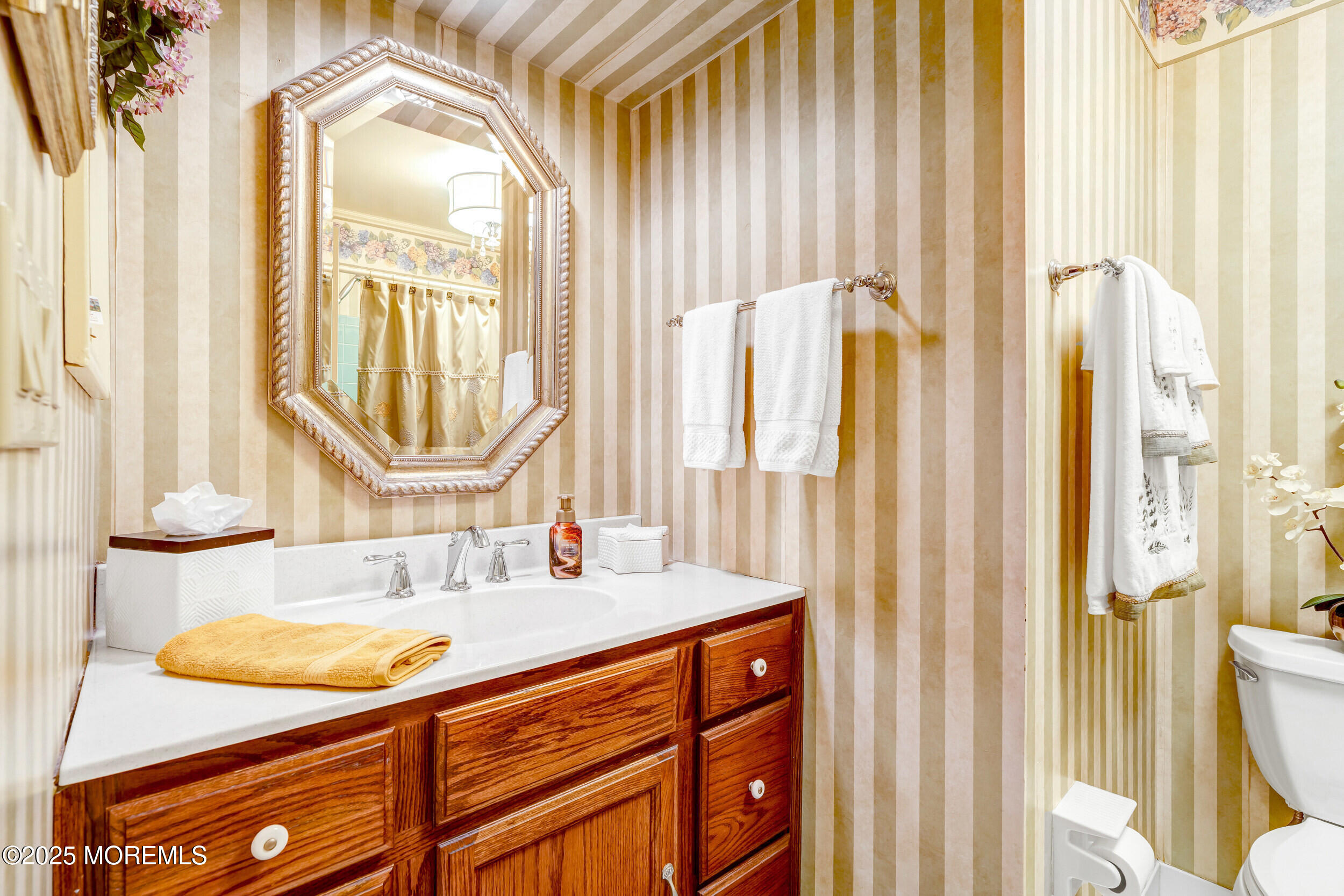 21 Meadowbrook Drive Howell, NJ 07731 - Photo 34 of 52 a bathroom with a sink a mirror and a shower