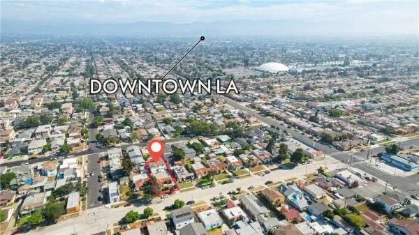 an aerial view of multiple house