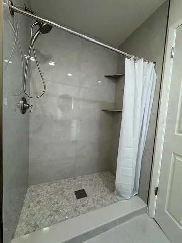 a bathroom with a shower