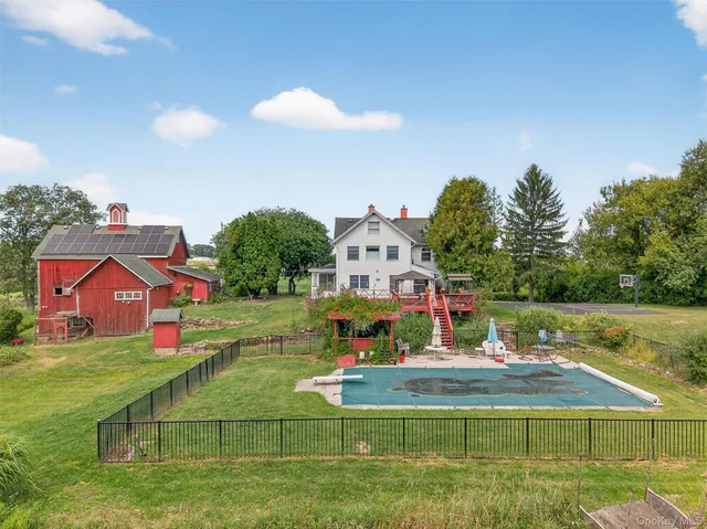 an aerial view of a house