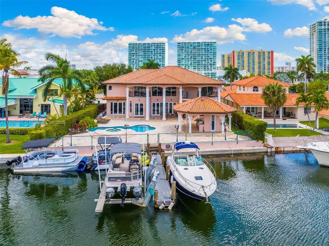 a view of a city with an outdoor space