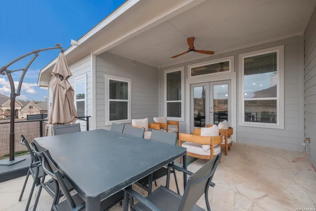 a outdoor space with furniture