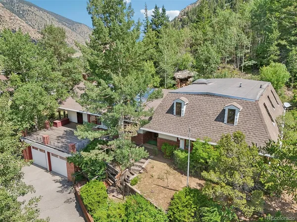 an aerial view of a house