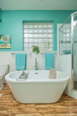 a bathroom with a shower