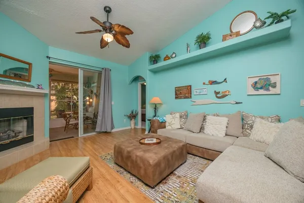 a living room with furniture